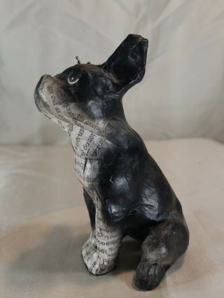 Unique Boston Terrier/French Bulldog Paper Mache Christmas Ornament Figurine 2
