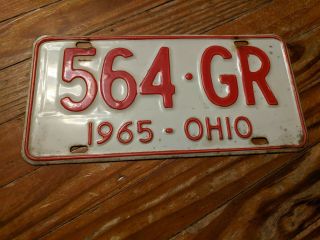 1965 Ohio License Plate 564 Gr.  Cutlass,  Oldsmobile,  Hurst Olds W30