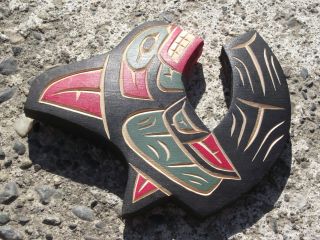 Northwest Coast Indian Carving Art Vancouver Canucks Killer Whale Hockey Plaque 2