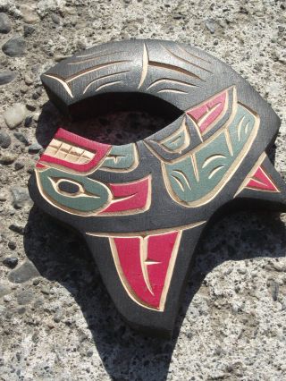 Northwest Coast Indian Carving Art Vancouver Canucks Killer Whale Hockey Plaque 4