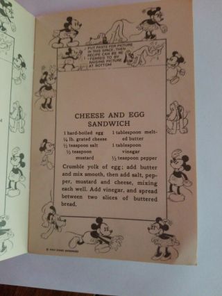 1930 ' s MICKEY MOUSE Recipe Scrap Book 7