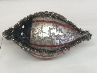 Patriotic Wire Wrapped Glass Ornament Independence Day July 4 Flag Stars Stripes