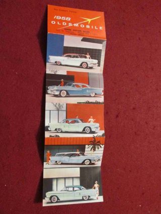 1958 Oldsmobile Business - Card Size Sales Folder: Two - Sided Scarce