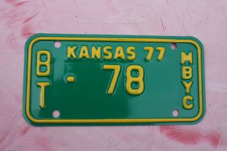 1977 Barton County Kansas Motorcycle License Plate Tags Nos