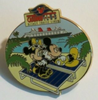 Disney Dcl Cruise Line Castaway Club Minnie & Mickey Mouse Navy Lounge Chair Pin