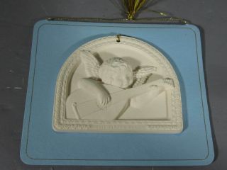 1984 Hallmark Hall Family Christmas Ornament W/ Card / Porcelain Cherub