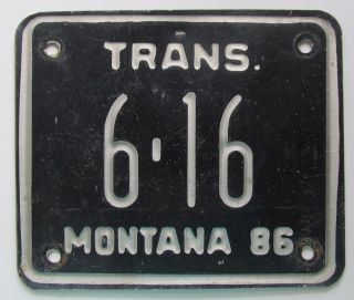 Montana 1986 Gallatin County Trans License Plate Quality 6 - 16