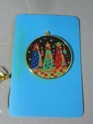 1983 Hallmark Hall Family Christmas Ornament W/ Card / Three Wise Men