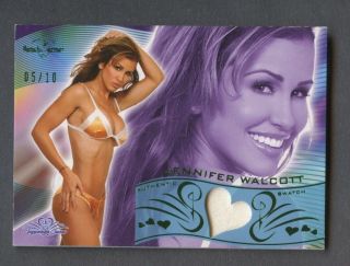2010 Benchwarmer Green Foil Signature Series Jennifer Walcott Bikini Swatch 5/10