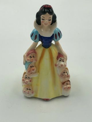 Vtg Walt Disney Productions Ceramic Snow White & The Seven Dwarfs Planter