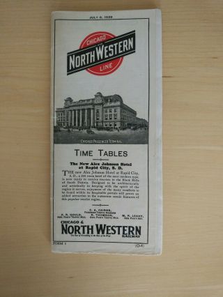 June 8,  1928 Chicago and NorthWestern Railroad Time Table, 2
