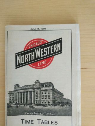 June 8,  1928 Chicago and NorthWestern Railroad Time Table, 3