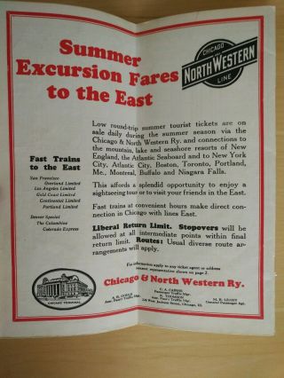 June 8,  1928 Chicago and NorthWestern Railroad Time Table, 5