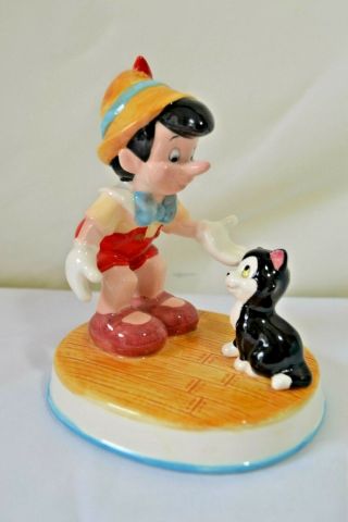 Disney Schmid Pinacchio & Figaro The Cat Figurine Porcelain Hand Painted