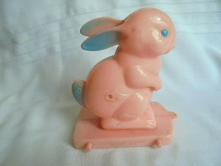 Vintage Knickerbocker Hard Plastic Easter Bunny Toy