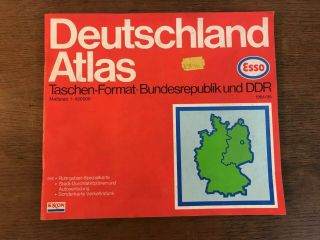 Vintage Deutschland Atlas Travel Road Map Esso 1984/85 (e1)