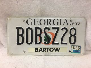 2011 Georgia Vanity License Plate “bobsz28” (z28 Camero)