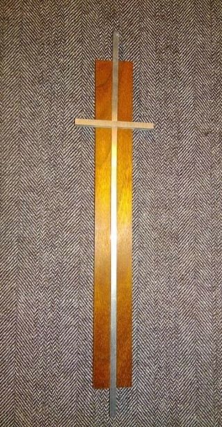 Vintage Aal Confirmation Day Metal And Wood Cross 8 3/8 " Tall By 1 3/4 " Wide
