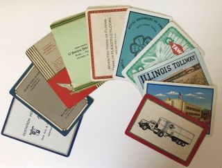 10 Vintage Playing Cards Business Ads Cities/towns In Illinois Il Tollway