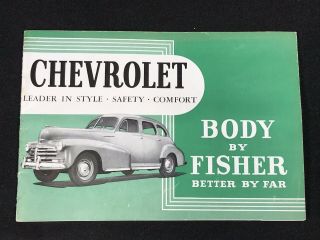 Vtg 1948 Chevrolet Chevy Car Dealer Advertising Sales Brochure