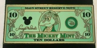 Figment The Mickey $10 Bill Main Street Reserve Note Disney Pin 60989