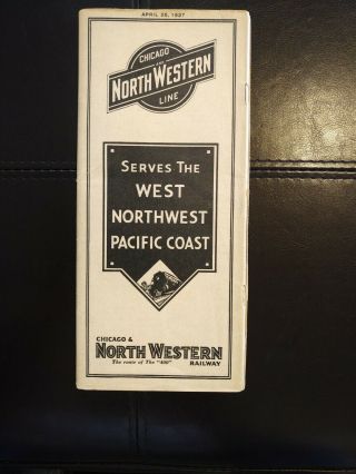 April 25,  1937 Chicago And Northwestern Railroad Time Table,