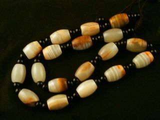 20 Inches WOW Chinese Old Jade Beads Short Necklace Q015 3