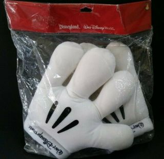 Disney Parks Mickey Mouse Plush Gloves Disneyworld White Costume Mitts
