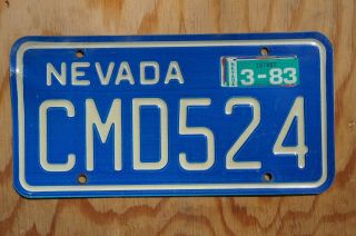 1983 Nevada Passenger License Plate -