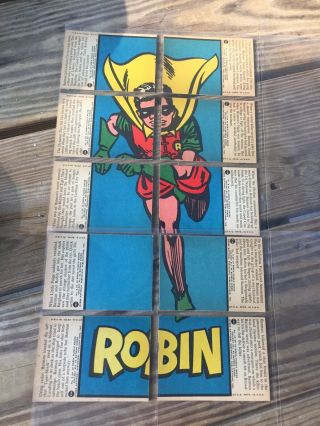 Vintage 1966 Batman Trading Cards Puzzle Set “robin”