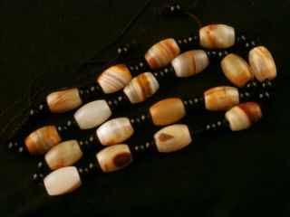 21 Inches Exquisite Chinese Old Jade Beads Short Necklace P144