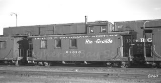 B&w Negative D & Rgw Railroad Wood Caboose 04343 Alamosa,  Co 1967