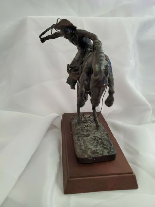 Frederic Remington Bronze Statue Bronco Buster 1988 Franklin 6 