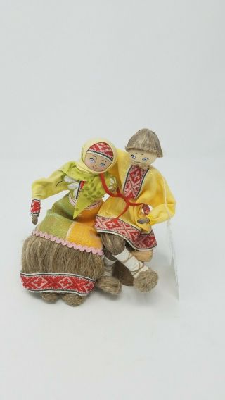 Vintage Russian Folk Art Wheat/hemp Dolls/figures