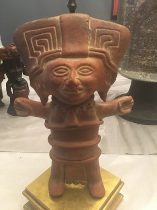 Aztec/mayan Terra Cotta Clay Pottery Figure Statue 9 