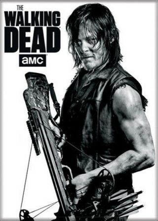 The Walking Dead Tv Series Daryl With His Crossbow Photo Refrigerator Magnet