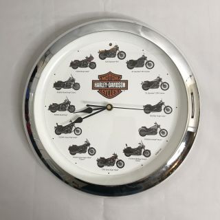 2001 Harley Davidson Motorcycle Wall Clock With Realistic Motorcycle Sounds