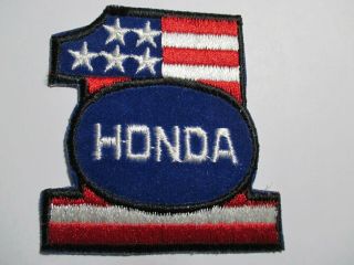 Honda 1 Red,  White,  And Blue Patch Vintage Nos 2 3/4 X 3 Inches,  Rare