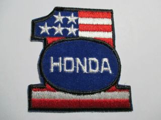 Honda 1 Red,  White,  and Blue Patch Vintage NOS 2 3/4 X 3 INCHES,  RARE 2