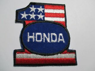 Honda 1 Red,  White,  and Blue Patch Vintage NOS 2 3/4 X 3 INCHES,  RARE 3