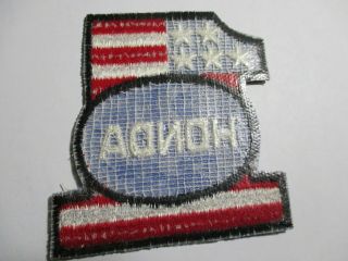 Honda 1 Red,  White,  and Blue Patch Vintage NOS 2 3/4 X 3 INCHES,  RARE 4