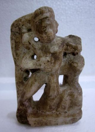 Rare Hand Carved Stone Marble Hindu God Hanuman Sculpture Statue Figure