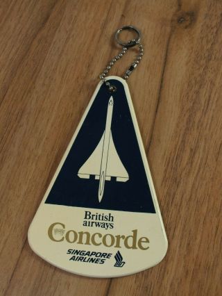 British Airways Concorde Singapore Airlines Luggage Bag Tag - Hard Plastic