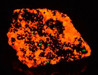 Bright Fluorescent Calcite From The Franklin Mine,  Franklin,  Jersey