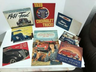 1937 - 1941 Car Sales Ads Advertisements Brochures For Automobiles Trucks And Cars