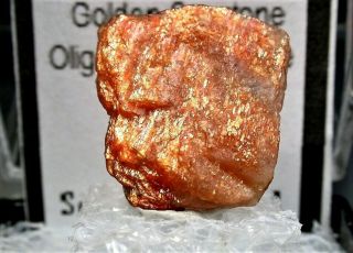 Minerals : Golden Sunstone (oligoclase With Hematite Crystals) From India
