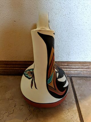 Authentic Native American Indian Pottery Wedding Vase Signed by Greyfeather Ute 4