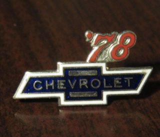 Vintage 1978 Chevy Bowtie Hat Lapel Pin - Chevrolet