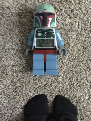 Lego Star Wars Boba Fett Digital Alarm Clock 9 " Tall Minifig Mini Figurine