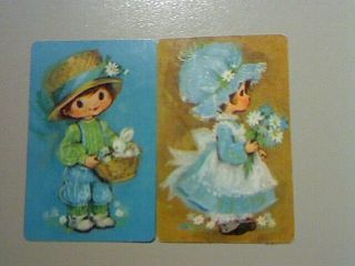 2 Single Swap/playing Cards - Pair Cute Children Boy & Girl